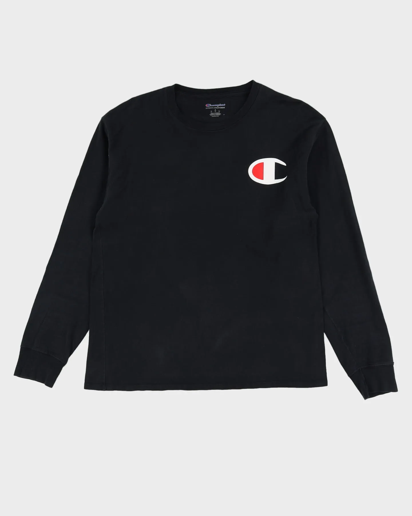 00s Champion Black Long Sleeve T-Shirt - L