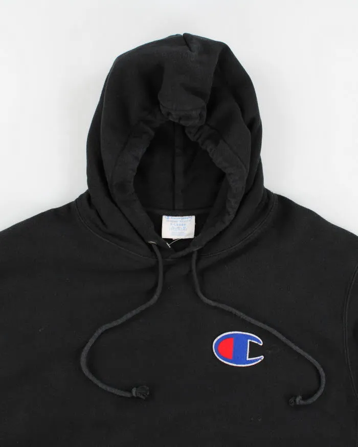 00s Champion Black Reverse Weave Hoodie - XL