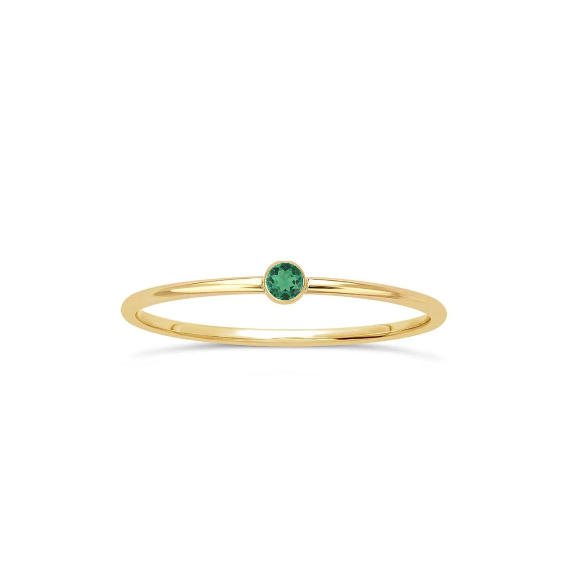 14k Petite Gemstone Stacking Ring