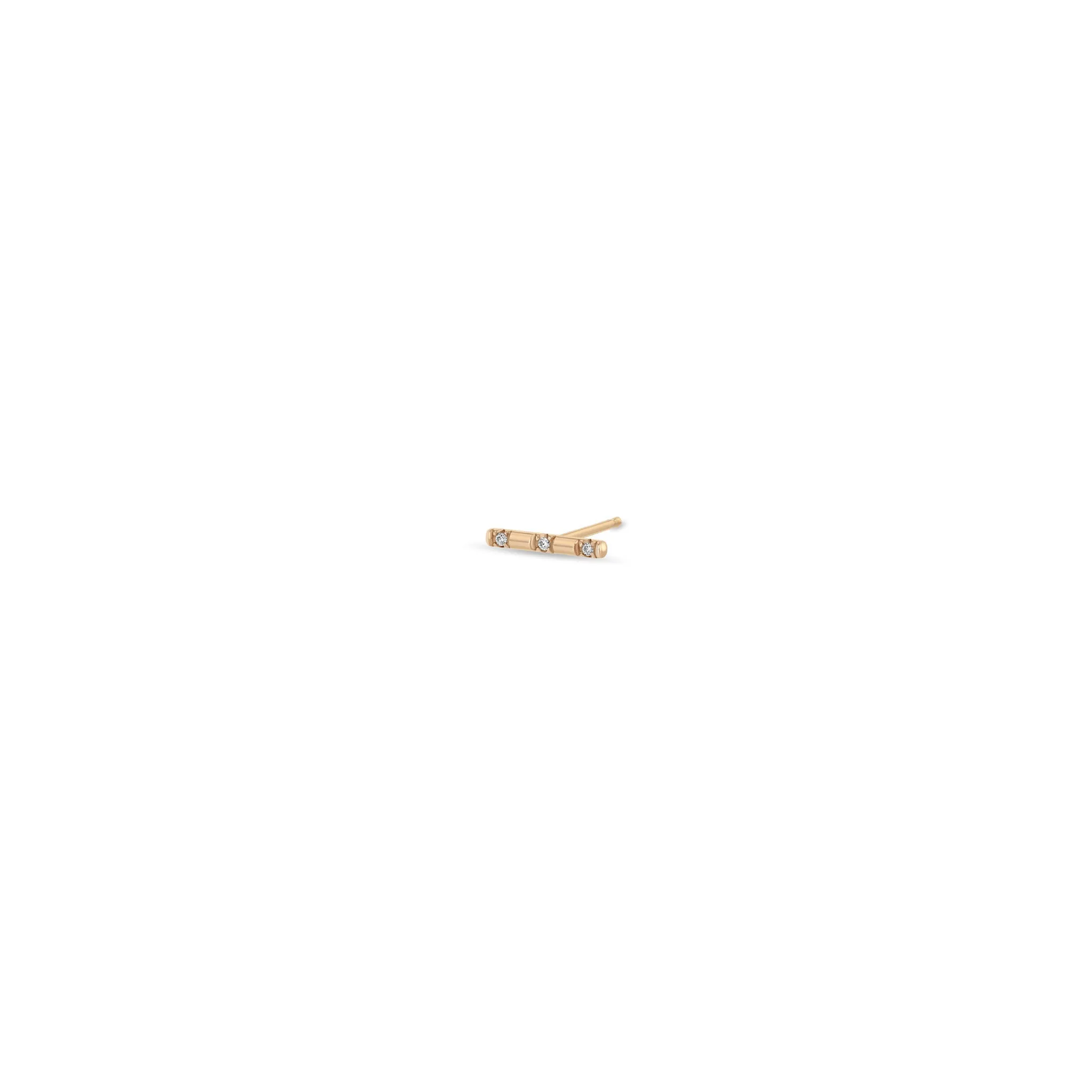 14k Spread Out Pavé Diamond Bar Studs