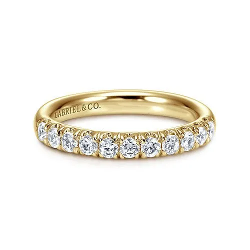 14K Y Gold .50ctw Ladies French Pave Diamond Band