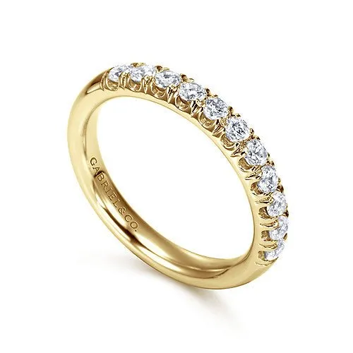 14K Y Gold .50ctw Ladies French Pave Diamond Band