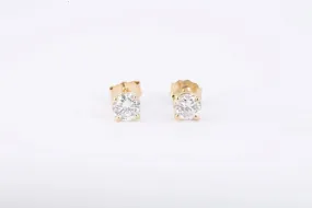 14k Yellow Gold 0.90tcw Diamond Stud Earrings (0.92g.)