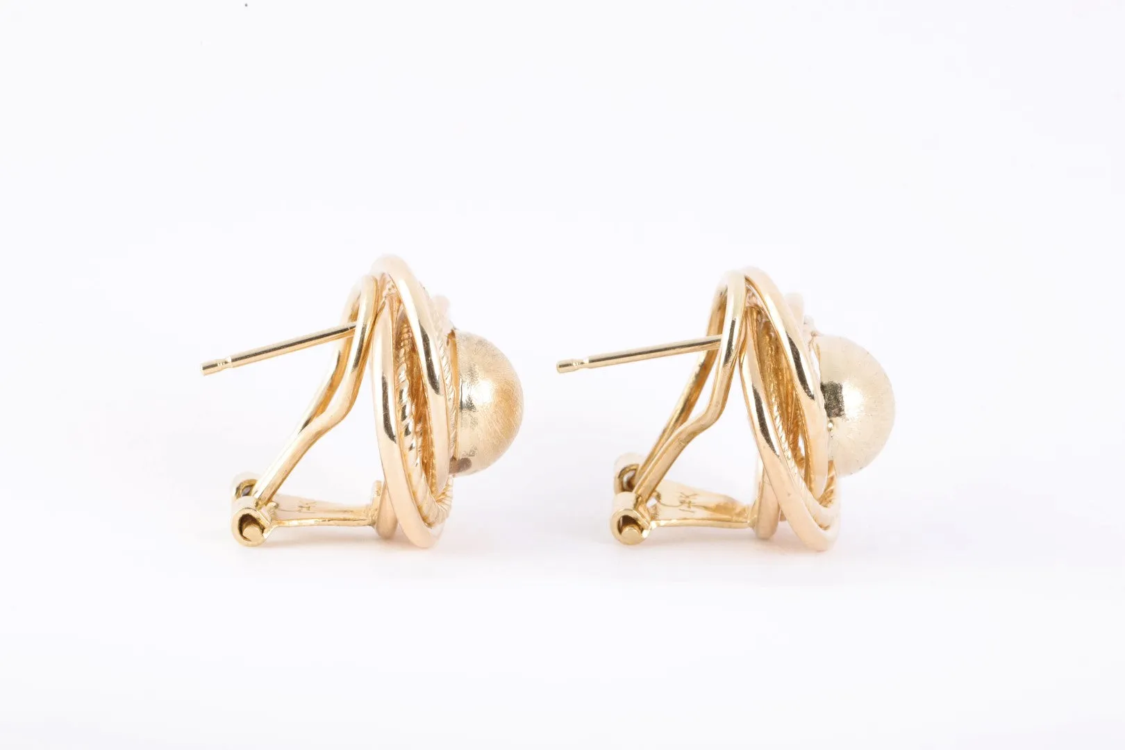 14k Yellow Gold Ball & Knot Earrings (4.77g.)