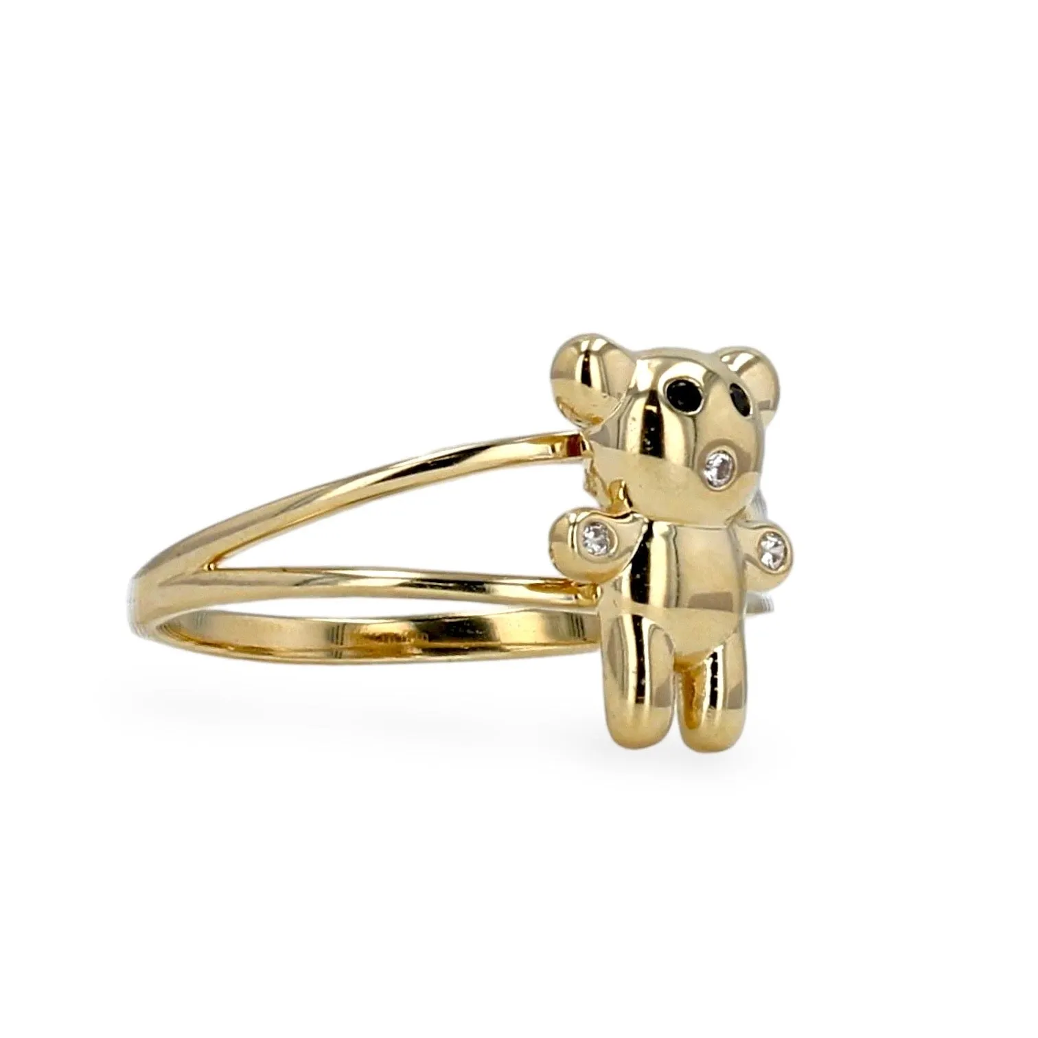 14K Yellow gold cute teddy bear ring-226051