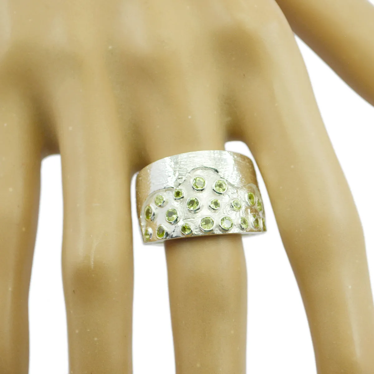 Aesthetic Gems Peridot 925 Sterling Silver Ring Famous Jewelry Brands