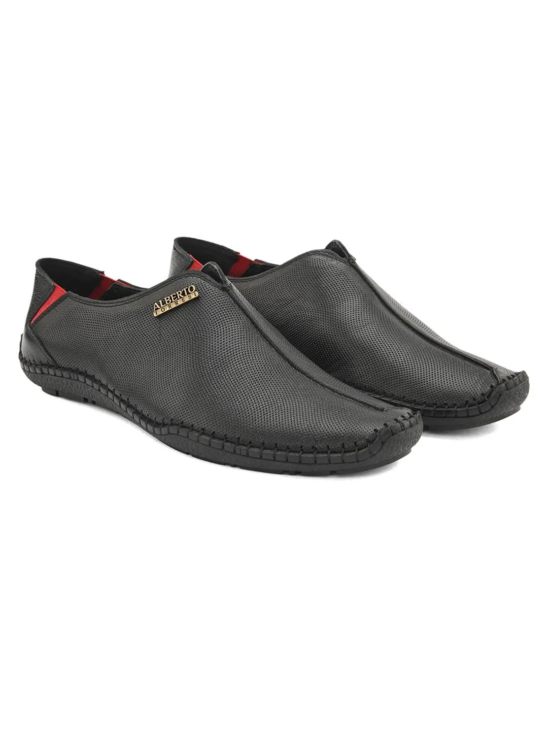 Alberto Torresi Genuine Mild Leather Ethnic Casual Flexible Swing Shoe Loafer Hand Stitched With PU Footbed And Leather Lining  For Men