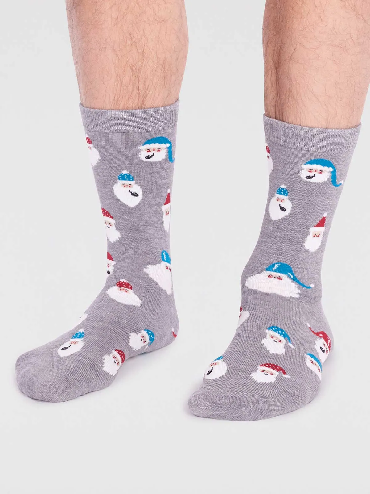 Alfredo Bamboo Christmas Snowman Socks - Grey Marle