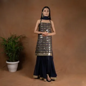 Amaltas Couture's Saimaira Navy Blue Gharara Suit - Rent