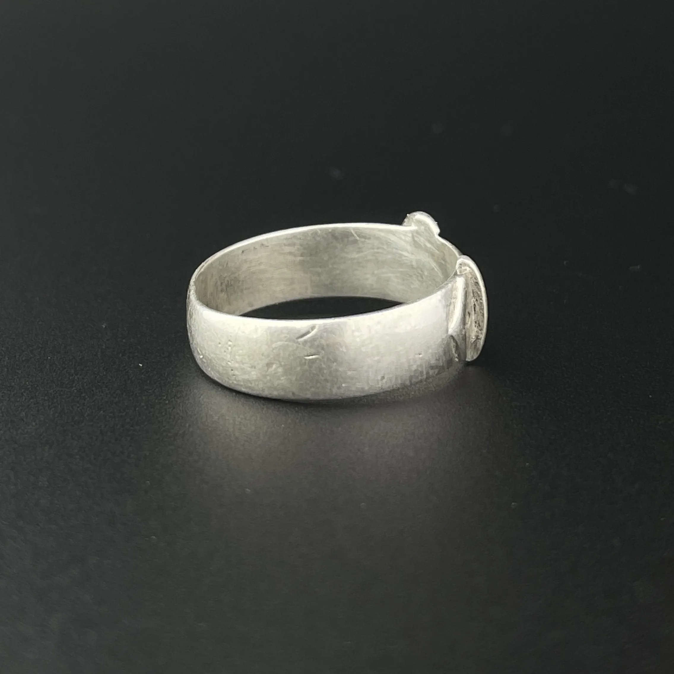 Antique Victorian Silver Buckle Wedding Band Ring