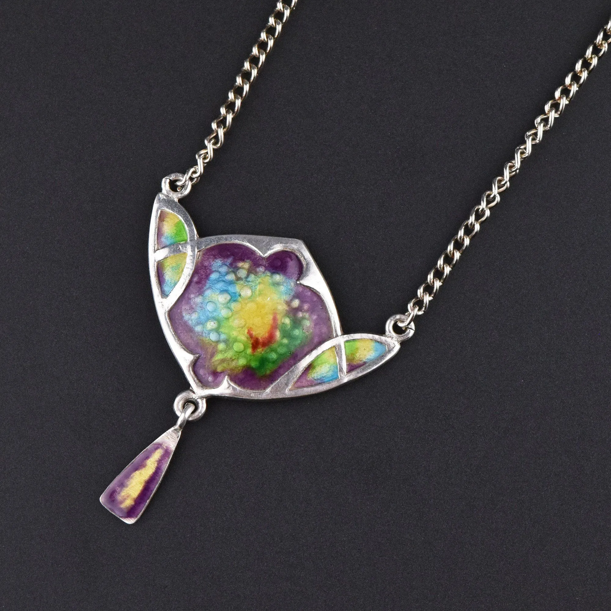 Art Nouveau Charles Horner Style Enamel Necklace