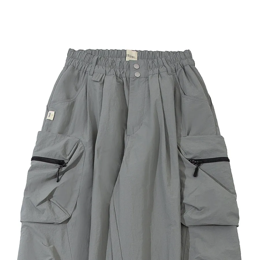 A[S]USL NYLON SQUARE POCKET PANTS-GREY