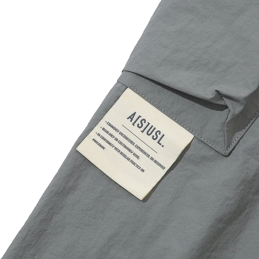 A[S]USL NYLON SQUARE POCKET PANTS-GREY