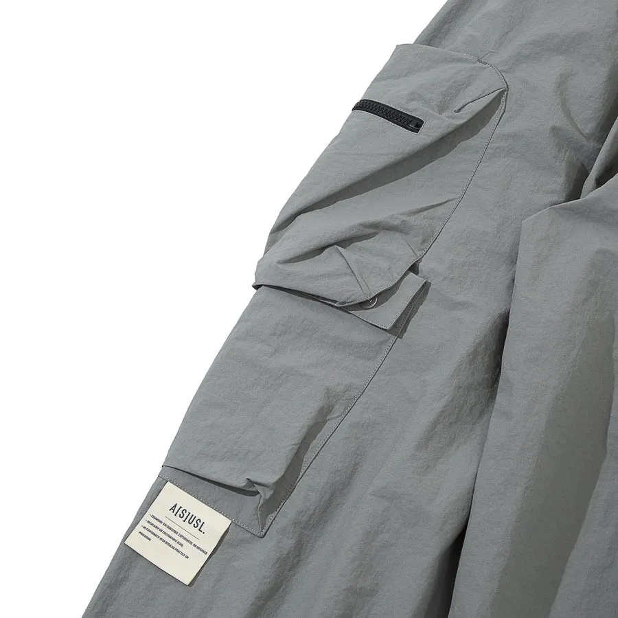 A[S]USL NYLON SQUARE POCKET PANTS-GREY