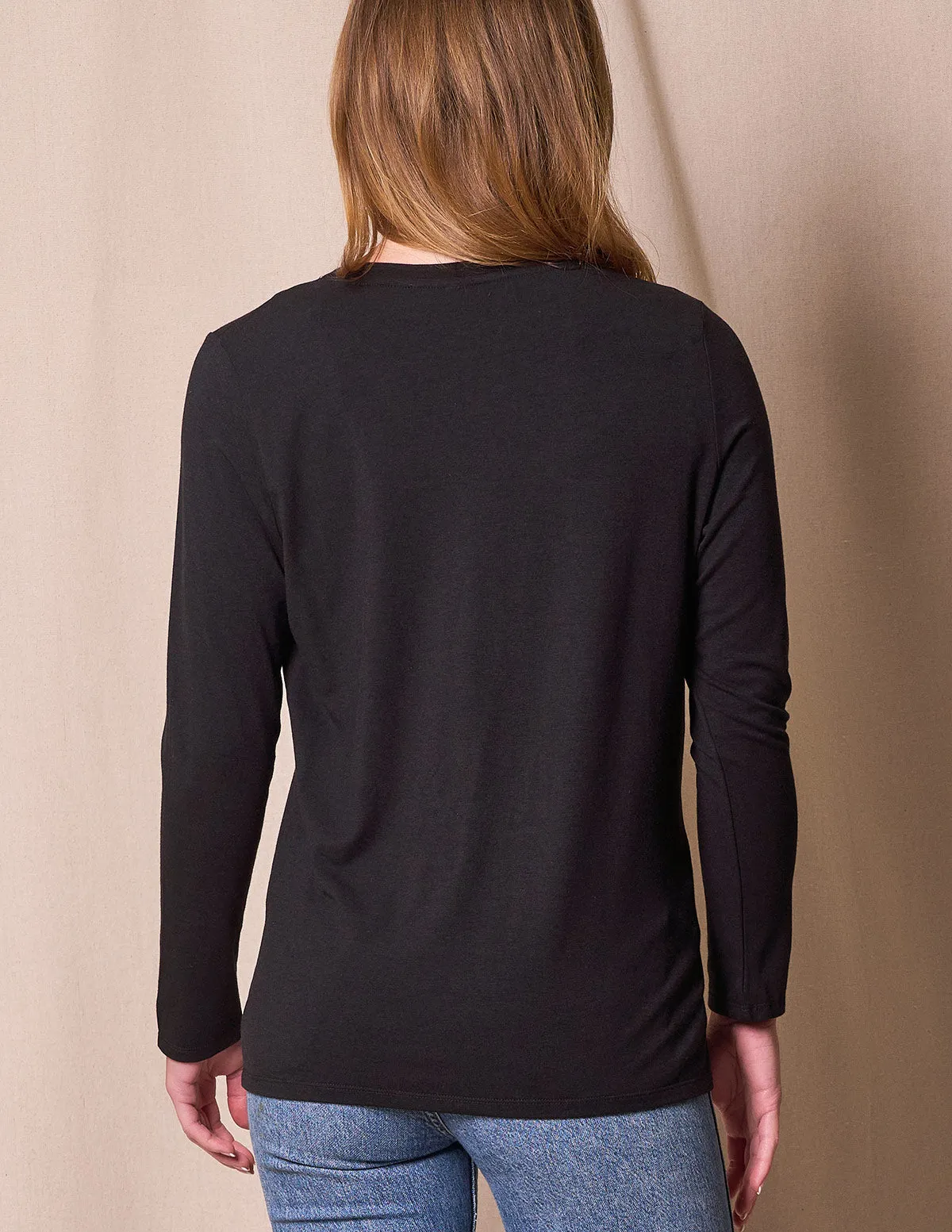 Bamboo / Organic Cotton Long Sleeve V-Neck Tee