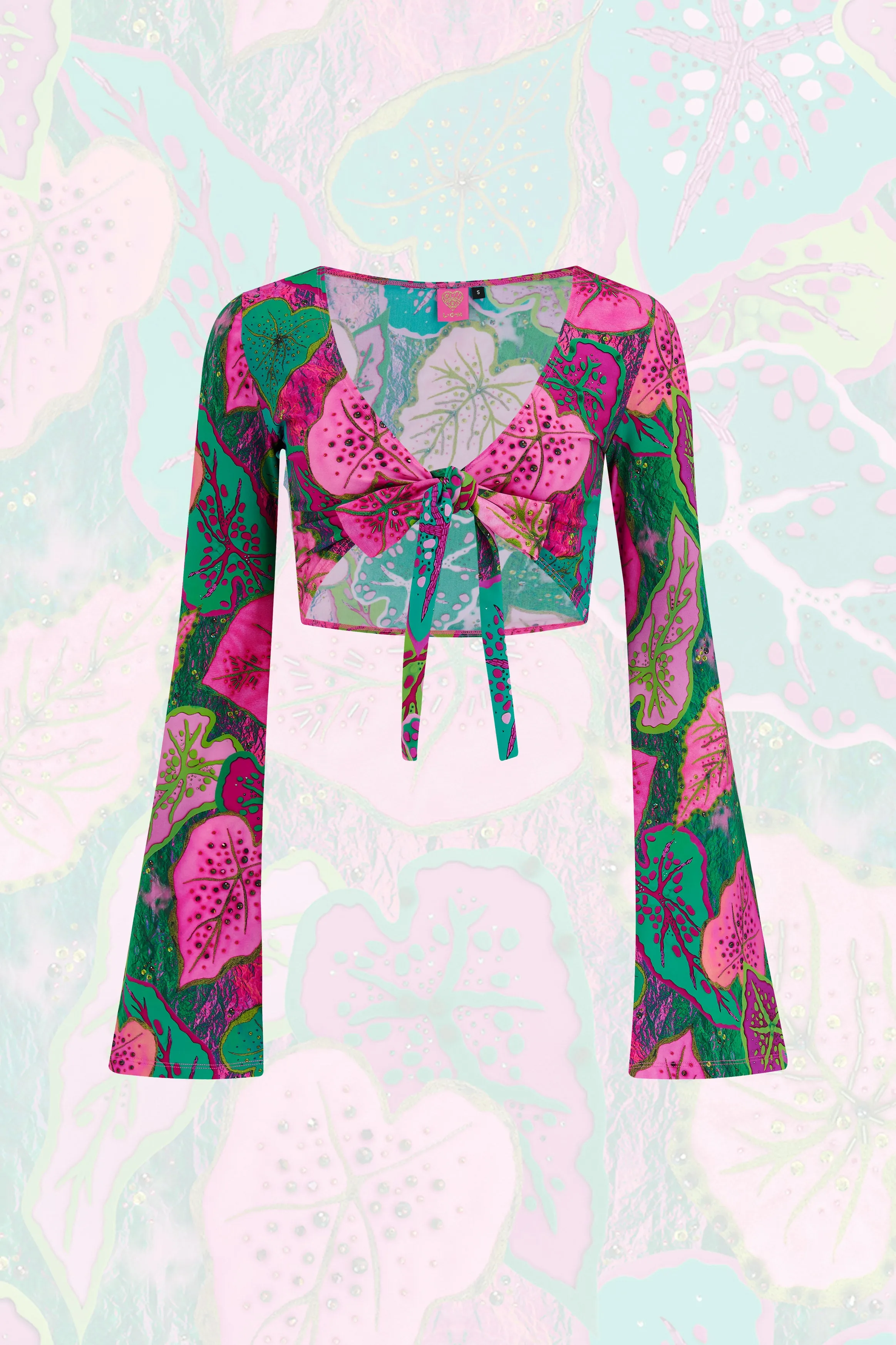 Bell Sleeve Multi Tie Top in Cala Elysium