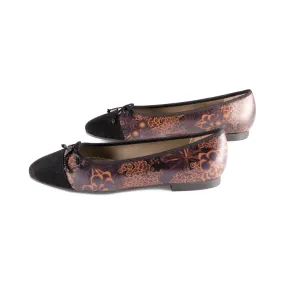 Beryl Brown Printed Suede F23