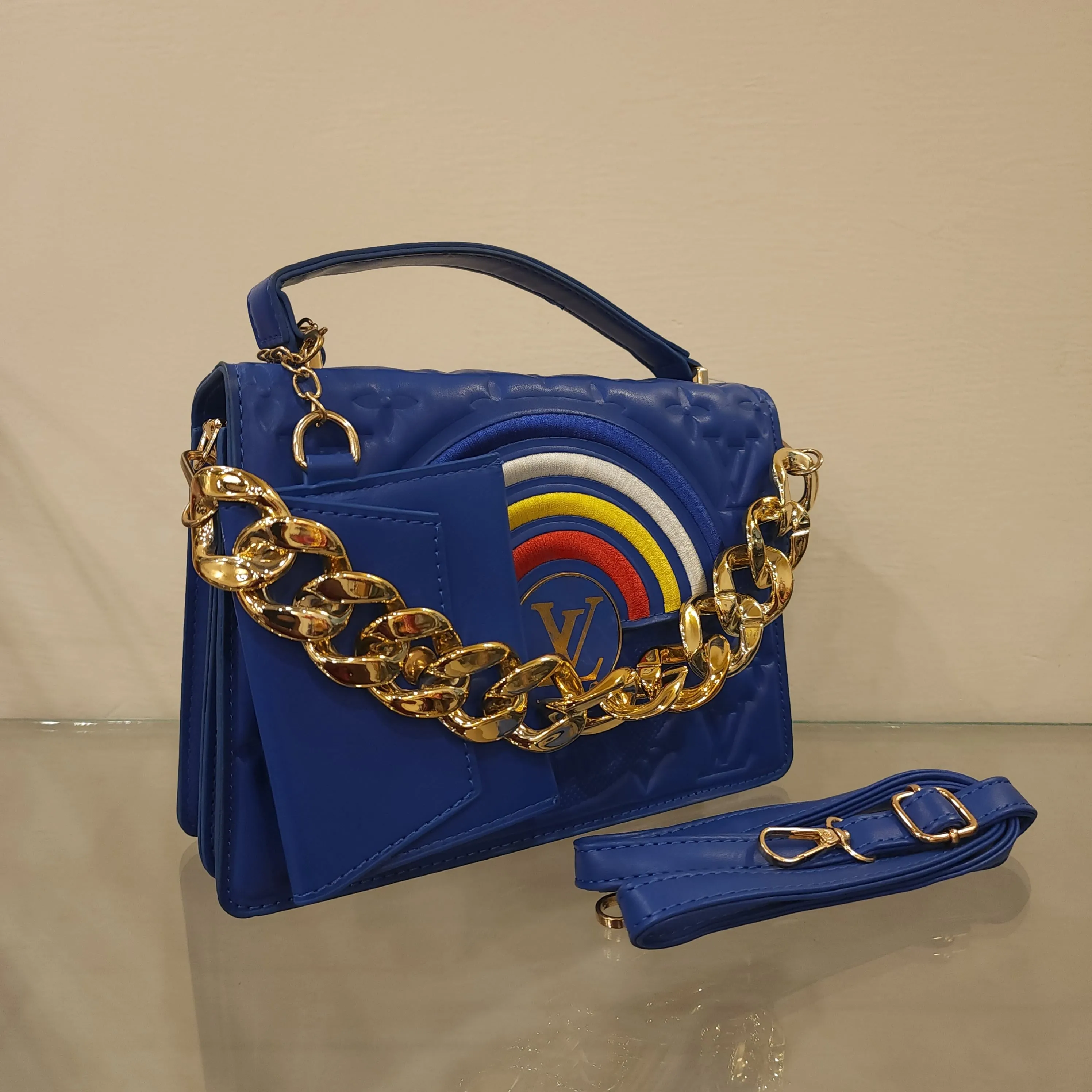 Blue Two Pcs handbag Set