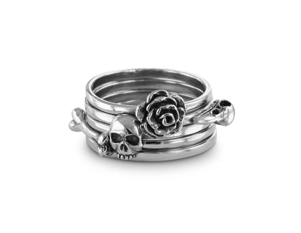 Bone Stacking Ring - Silver