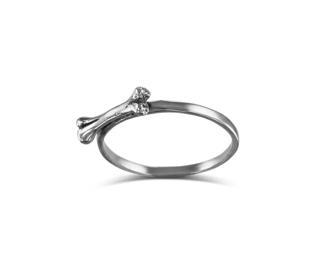 Bone Stacking Ring - Silver