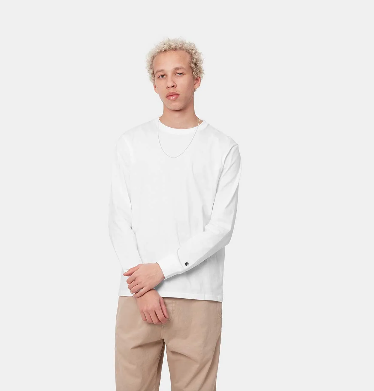 Carhartt WIP Base Long Sleeve T-Shirt in White