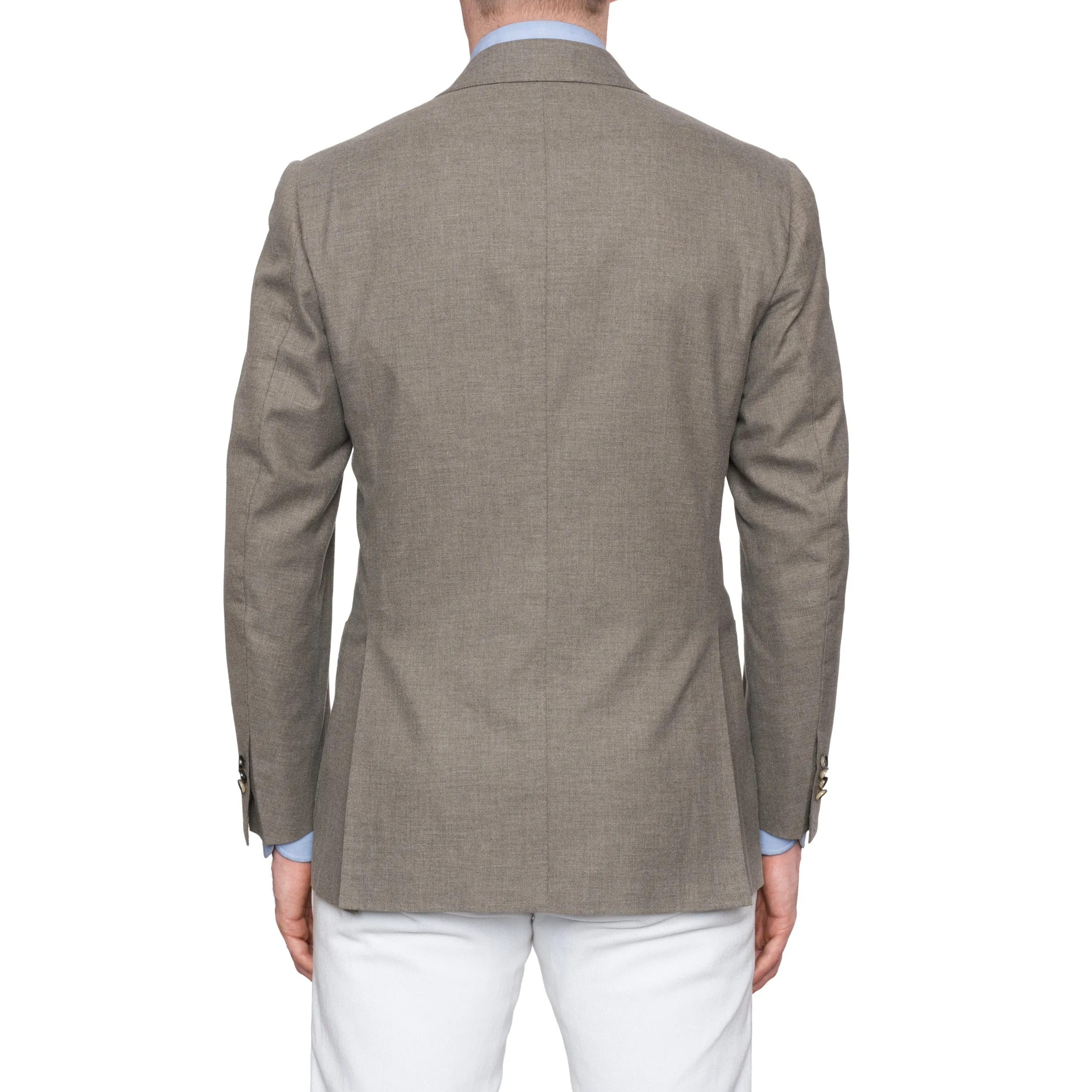 CESARE ATTOLINI for M Bardelli Bespoke Taupe Cotton Wool DB Jacket EU 50 US 40