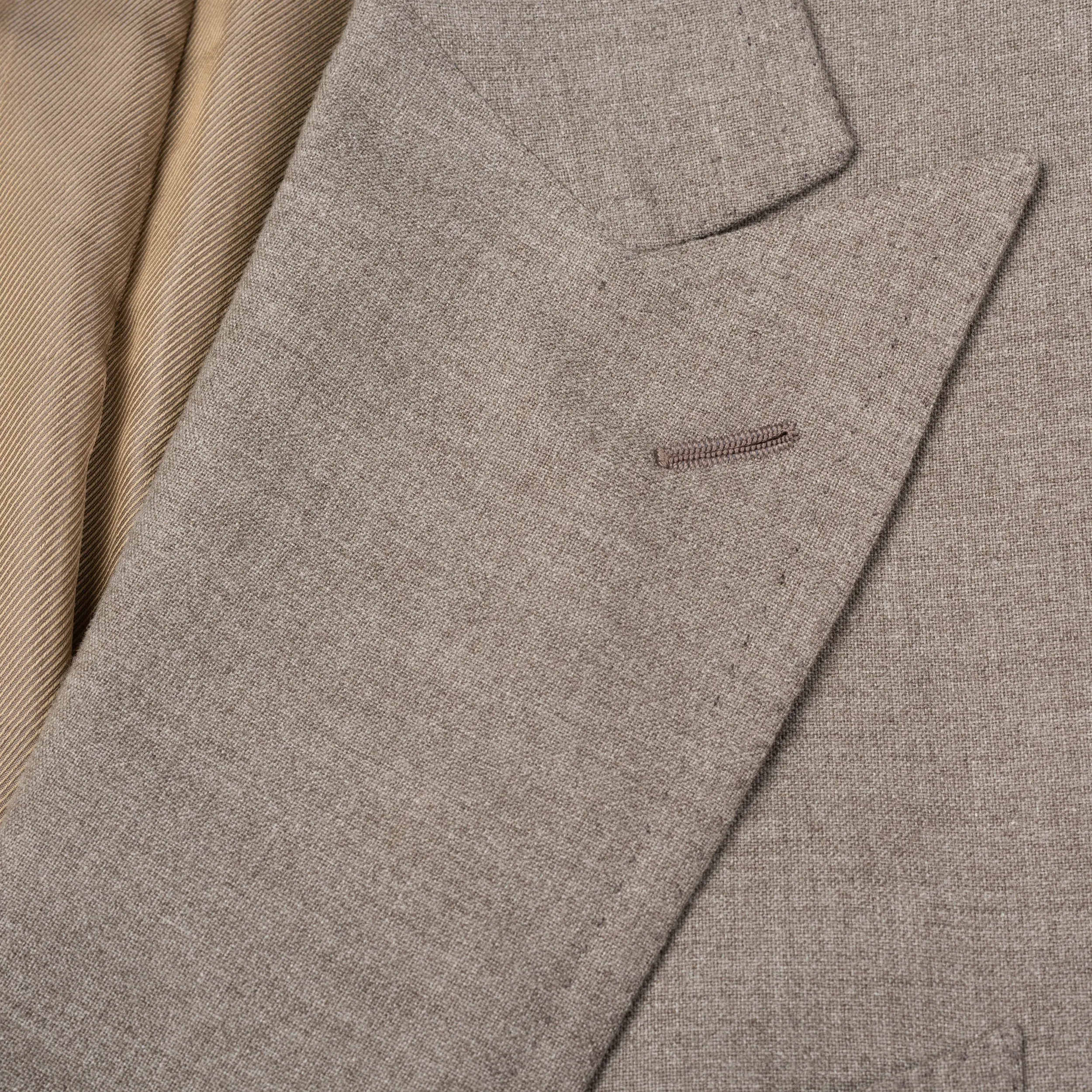 CESARE ATTOLINI for M Bardelli Bespoke Taupe Cotton Wool DB Jacket EU 50 US 40