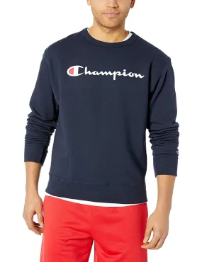 Champion Mens Powerblend Graphic Crew Fleece, Adult