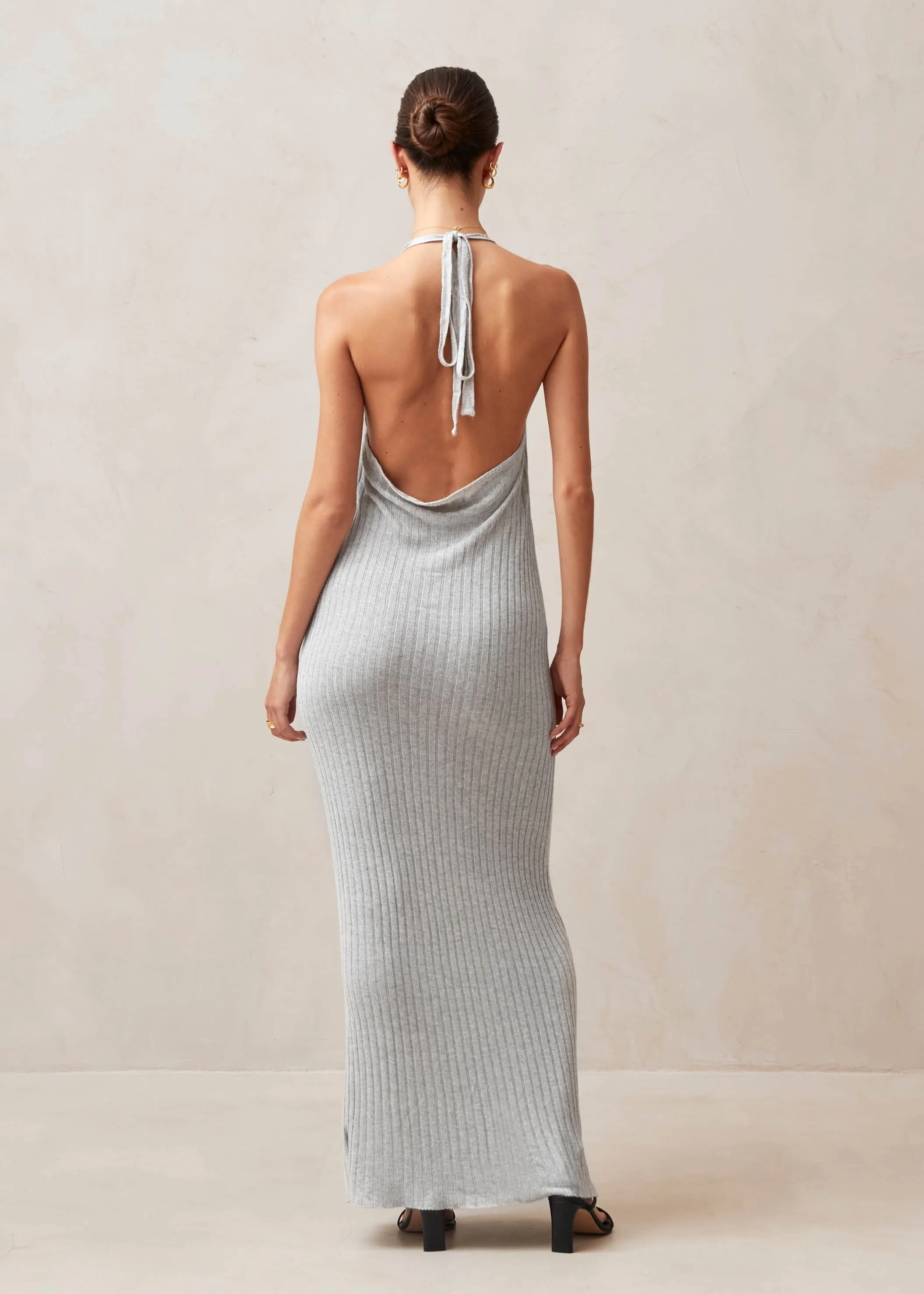 Cindy Grey Tricot Maxi Dress