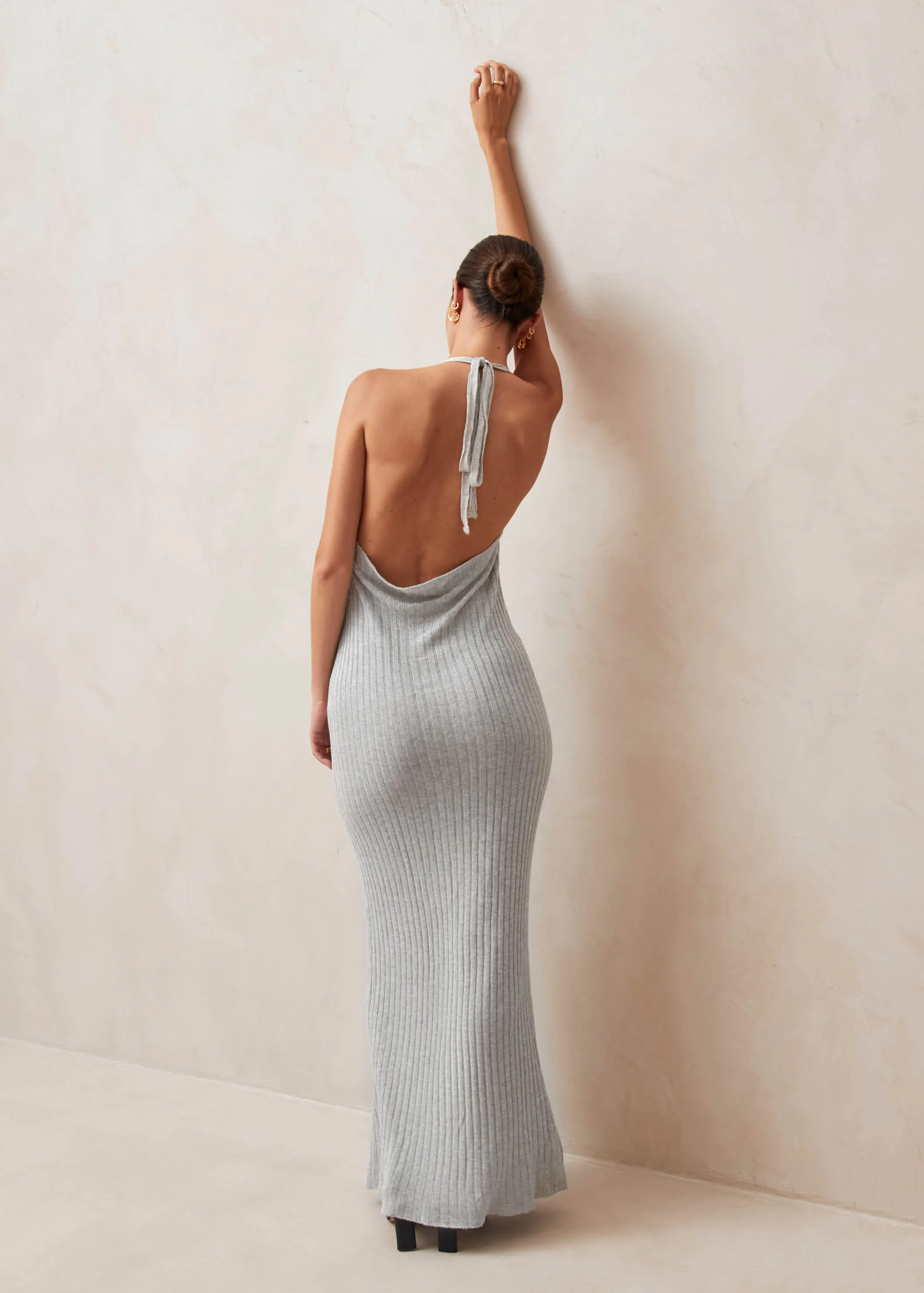 Cindy Grey Tricot Maxi Dress