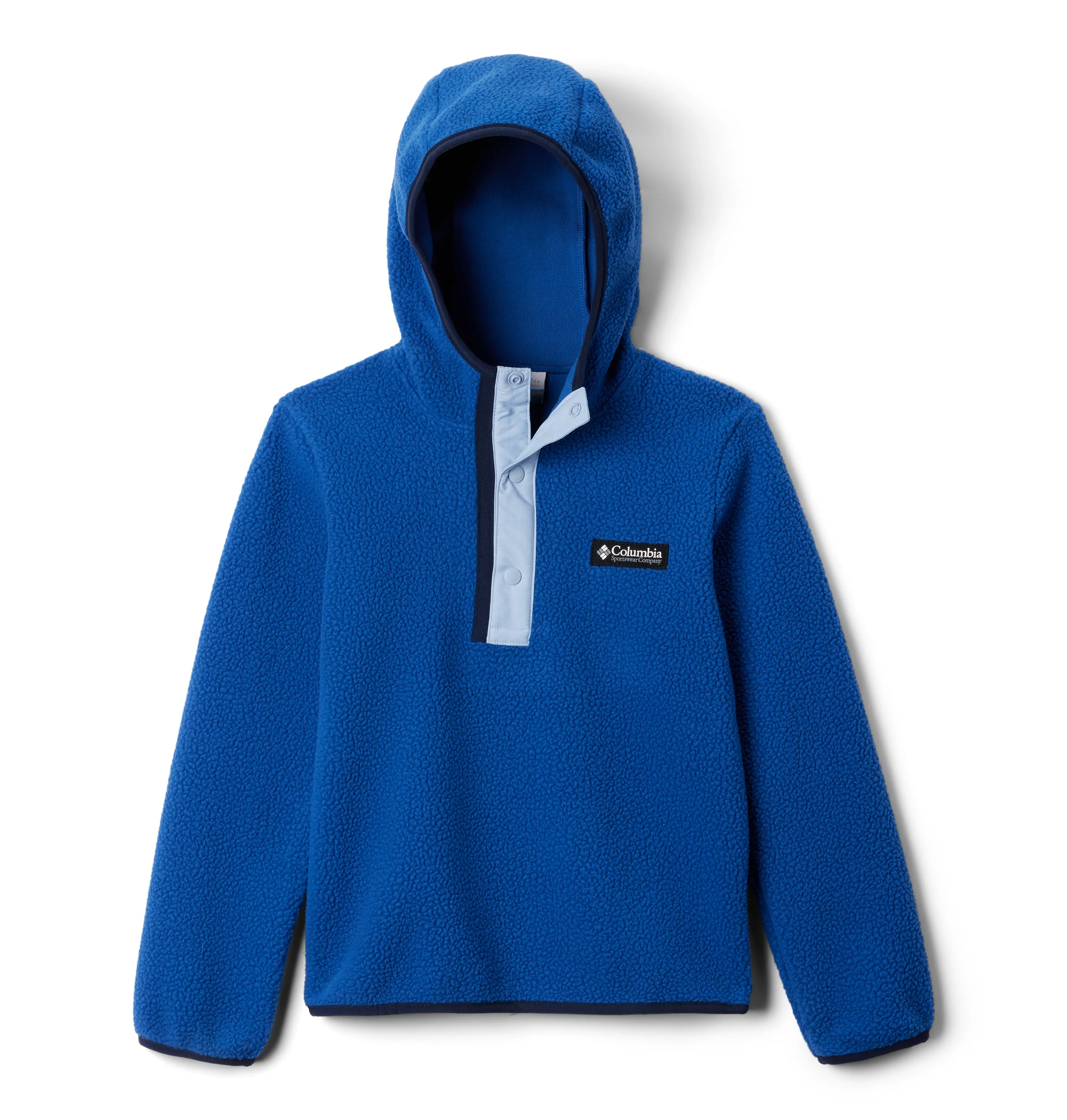 Columbia Kids Helvetia Half Snap Hooded Fleece (Mountain Blue Whisper)(Ages 4-18)