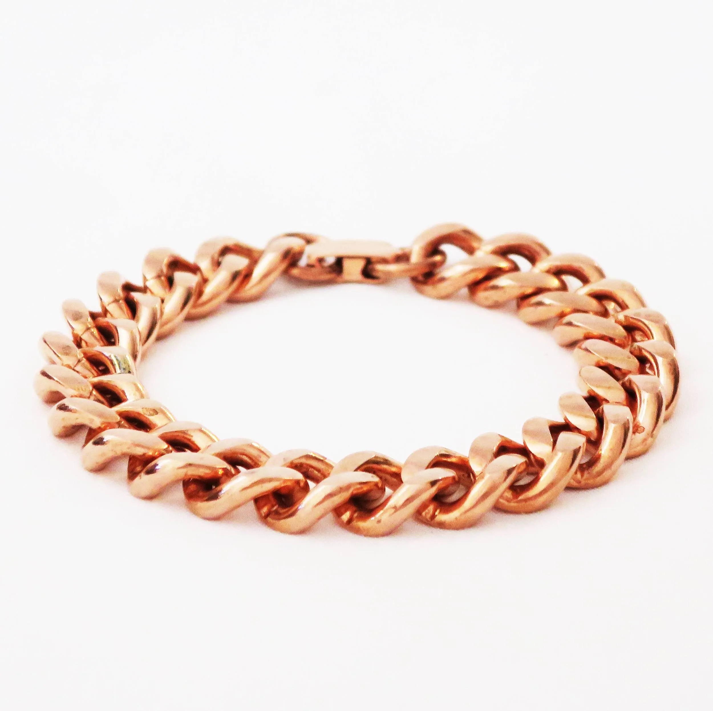 Copper Necklace Chain Set For Men Heavy Duty 20 Curb Chain Necklace And Matching Bracelet SET7920