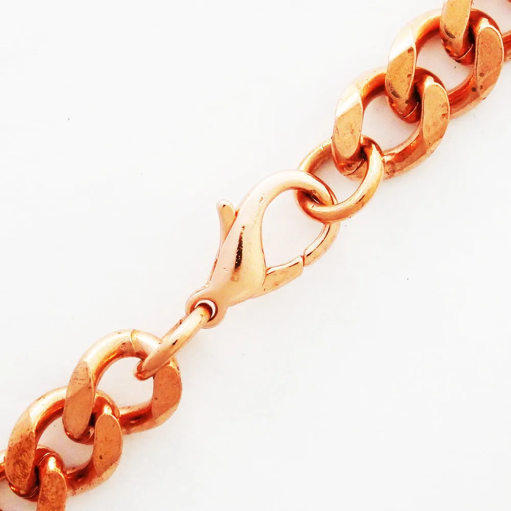 Copper Necklace Chain Set For Men Heavy Duty 20 Curb Chain Necklace And Matching Bracelet SET7920