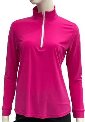 Corsican Polo Long Sleeve Fuchsia