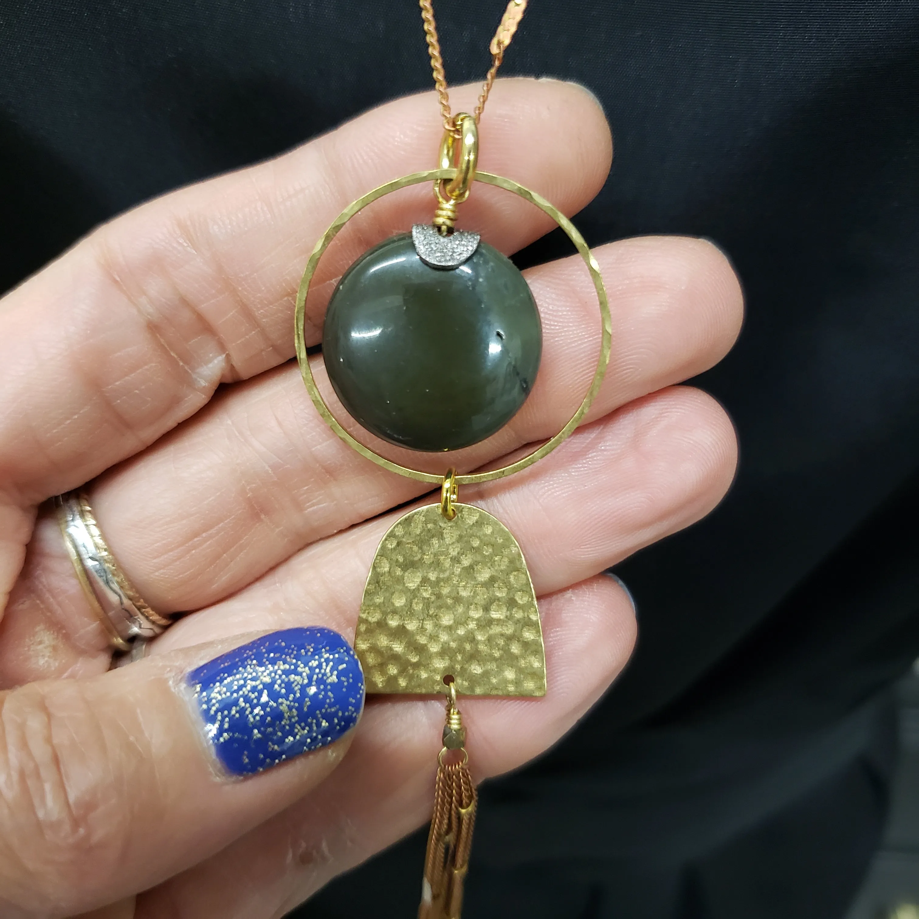 Domed Tassel - Ocean Jasper