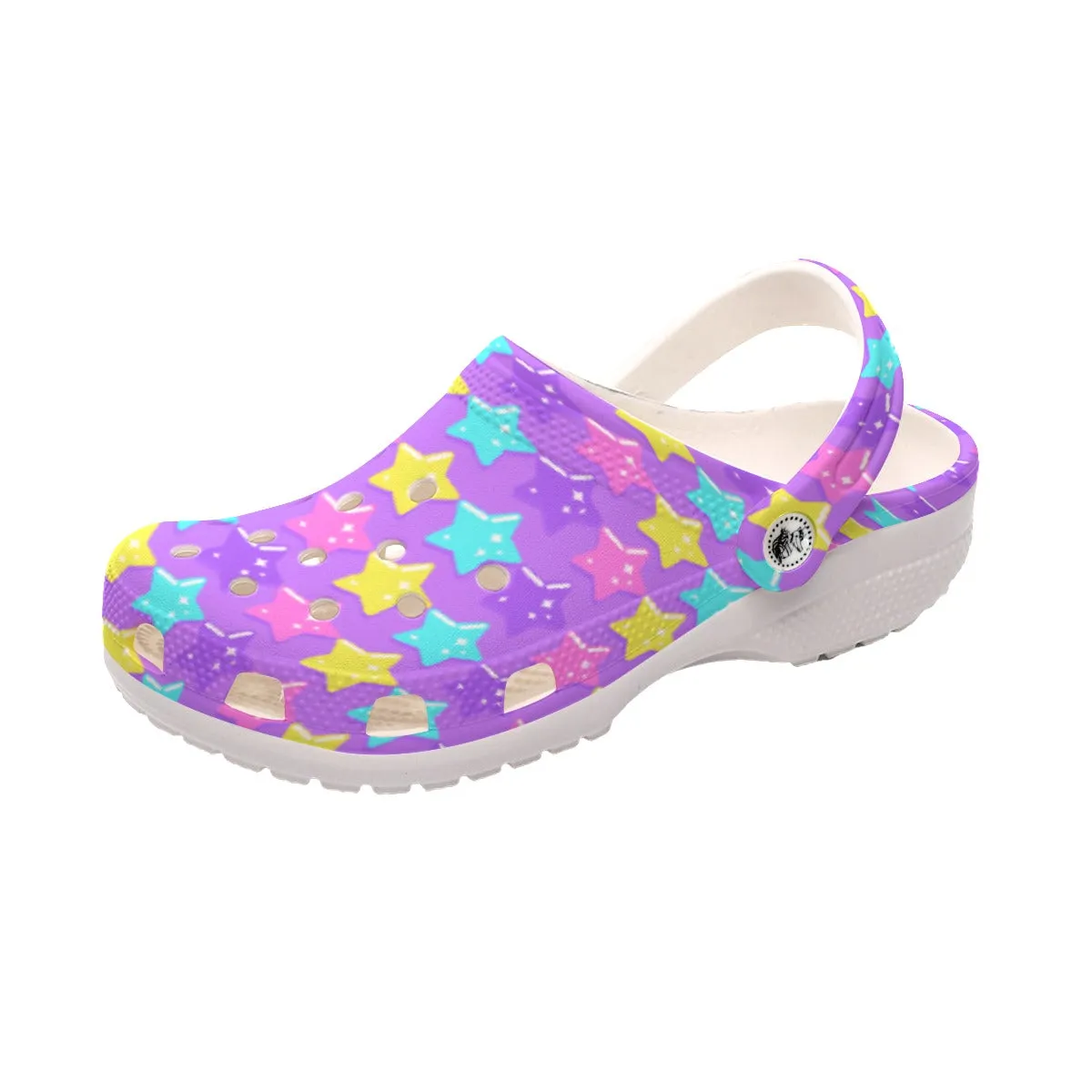 Electric Star Wave Purple Classic Clogs Women's Shoes