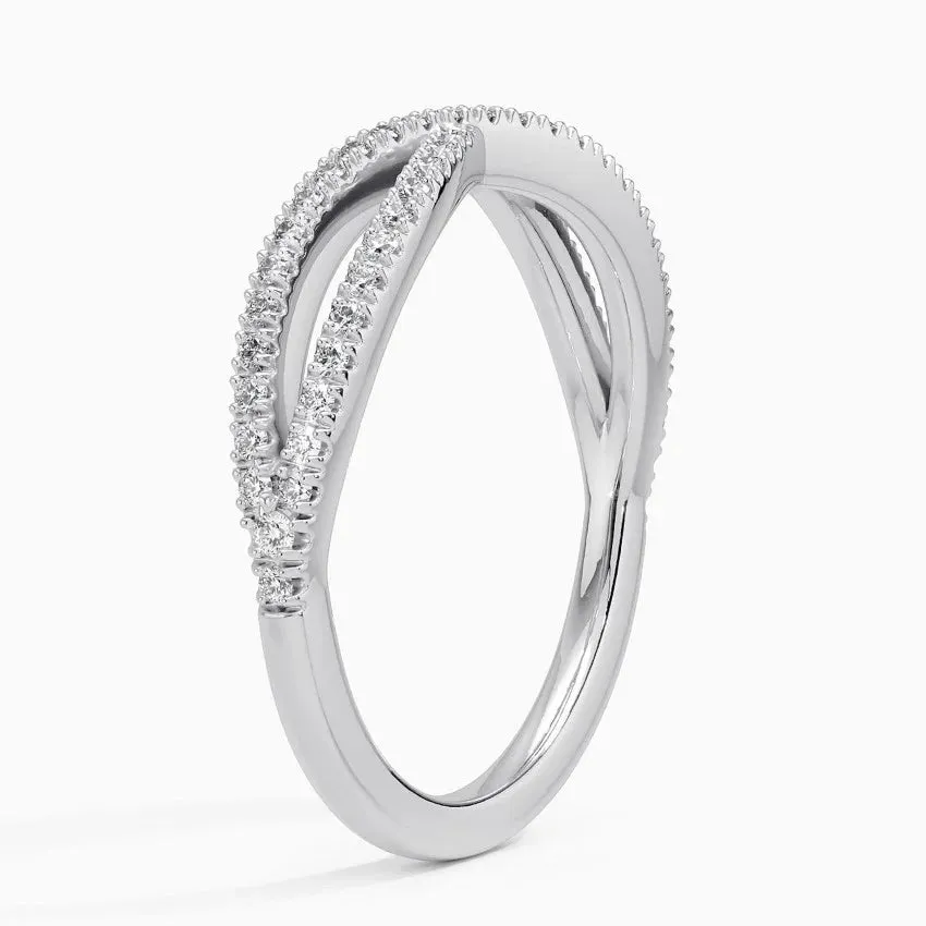 Entwined Crossover Wedding Band Ring - LR110