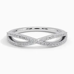 Entwined Crossover Wedding Band Ring - LR110