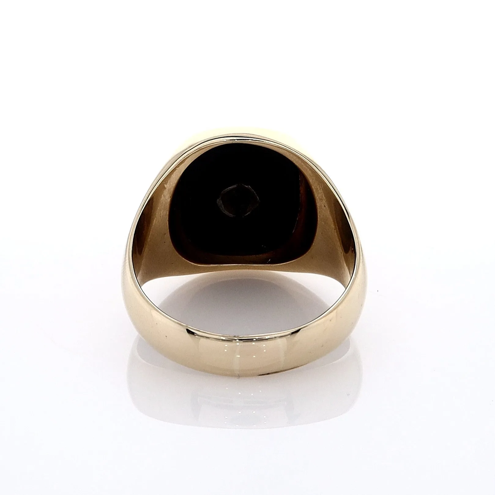 Estate 14k Yellow Gold 0.8ct Brilliant Round Cut Gents Ring