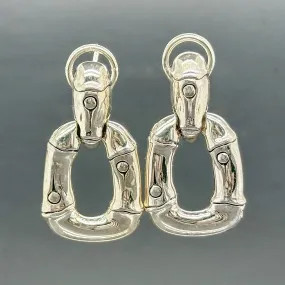 Estate John Hardy SS Bamboo Door Knocker Earrings