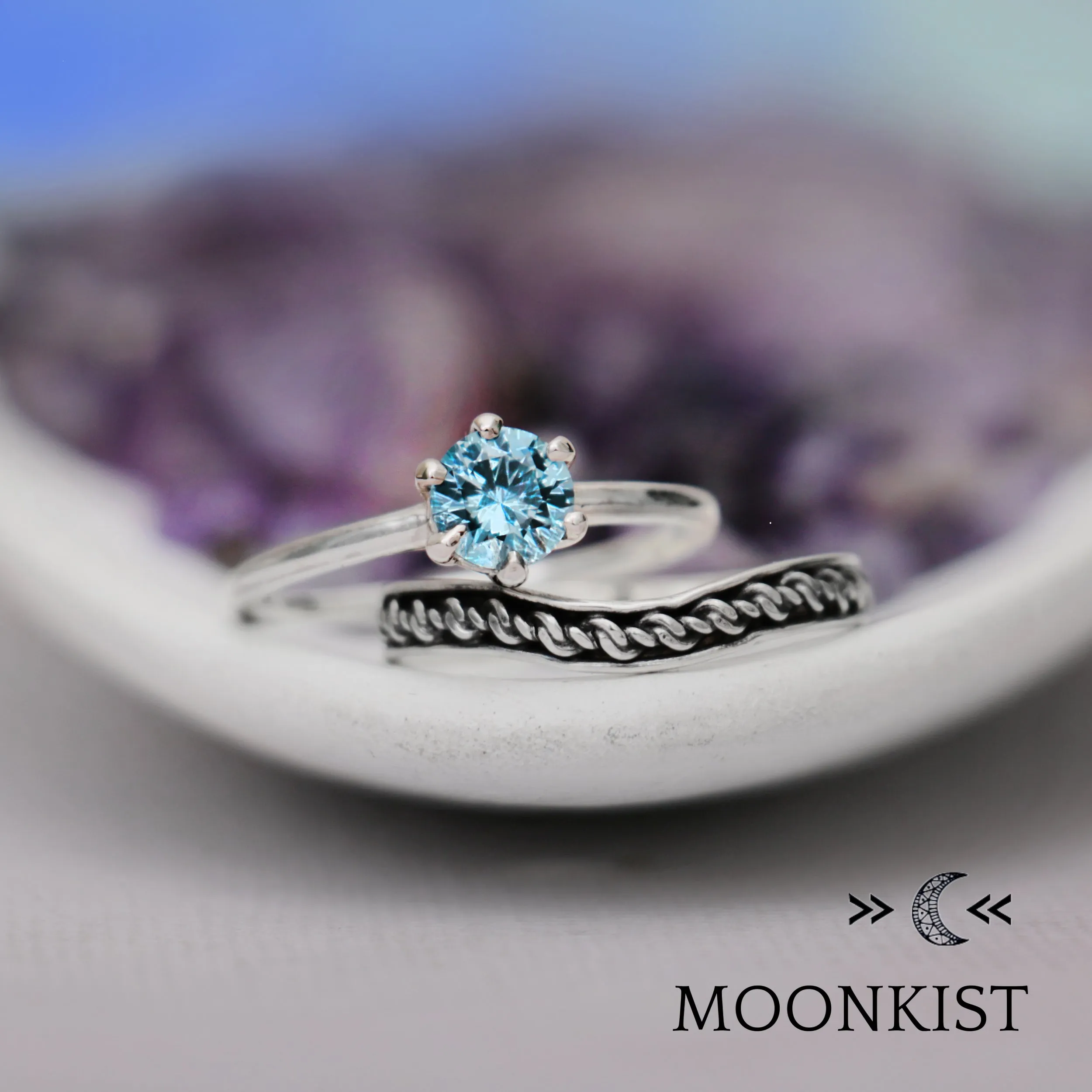 Eternity Trinity Knot Engagement Ring Set | Moonkist Designs