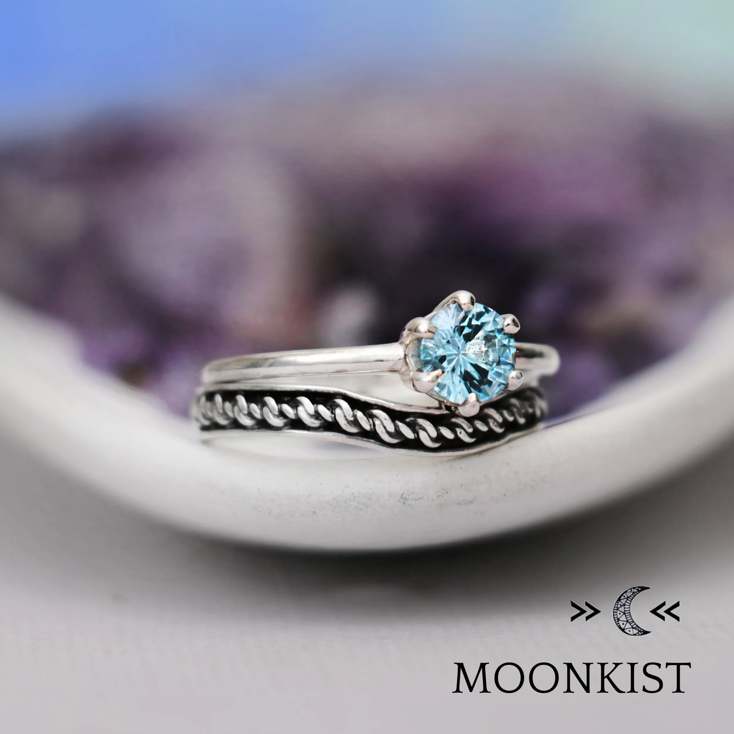 Eternity Trinity Knot Engagement Ring Set | Moonkist Designs