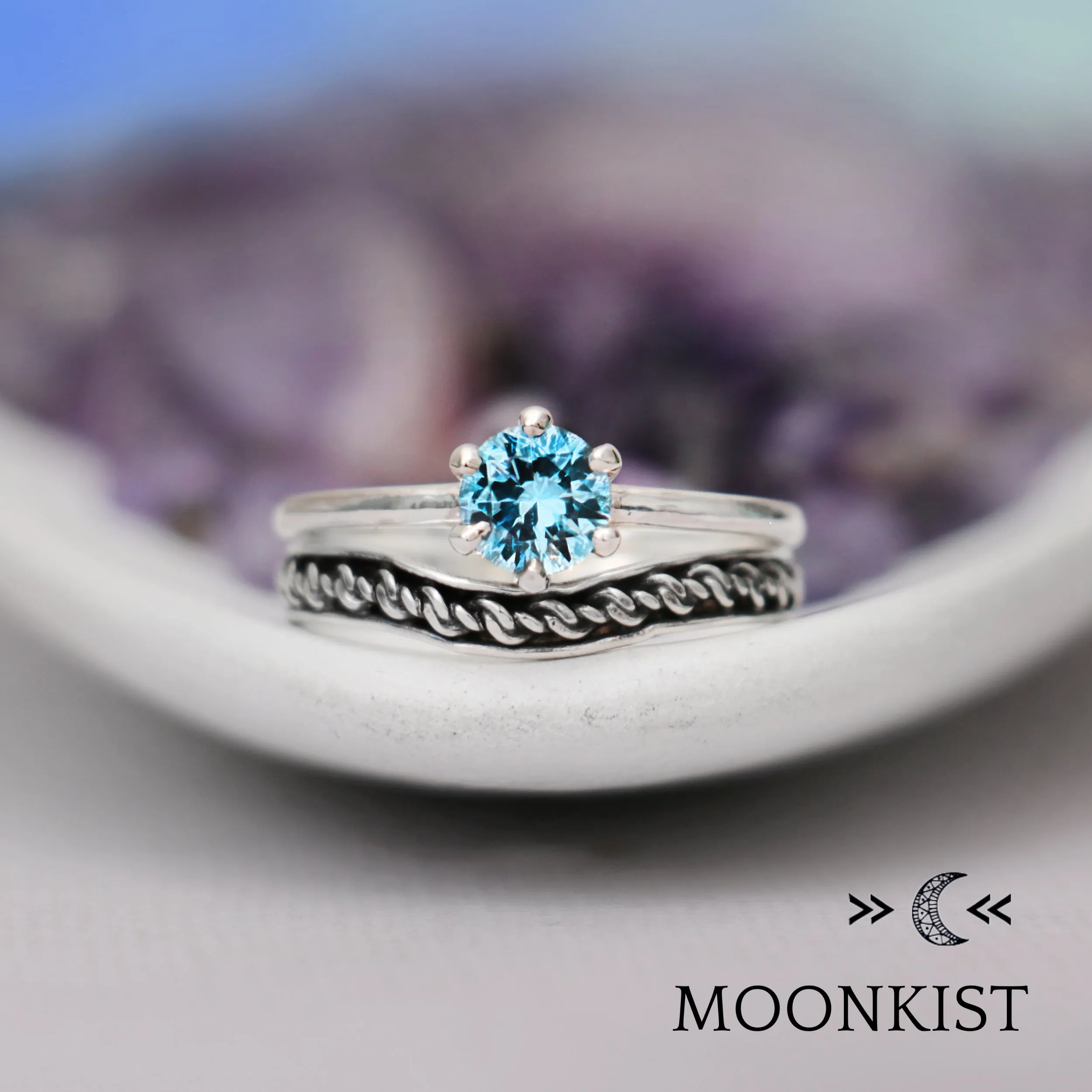 Eternity Trinity Knot Engagement Ring Set | Moonkist Designs