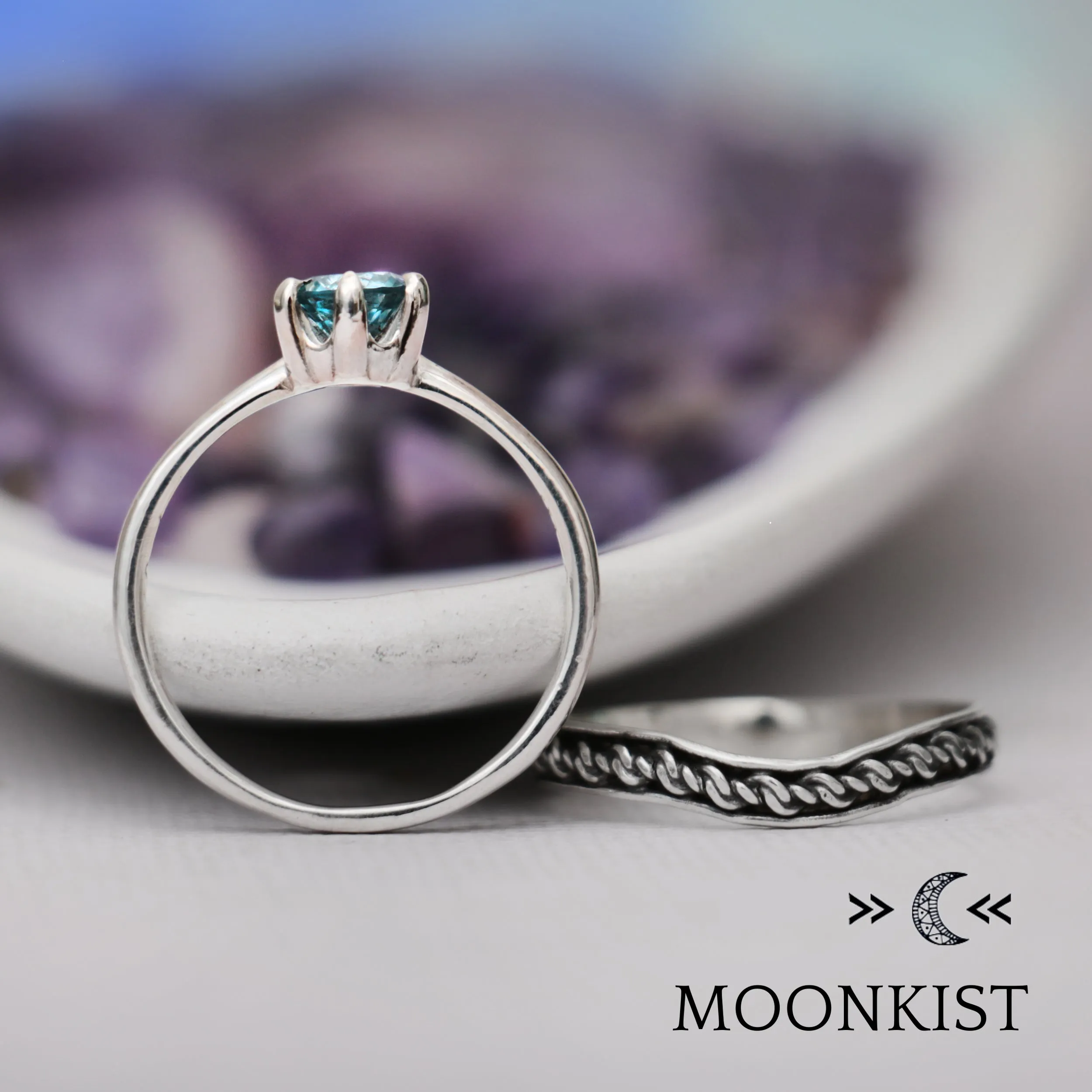 Eternity Trinity Knot Engagement Ring Set | Moonkist Designs