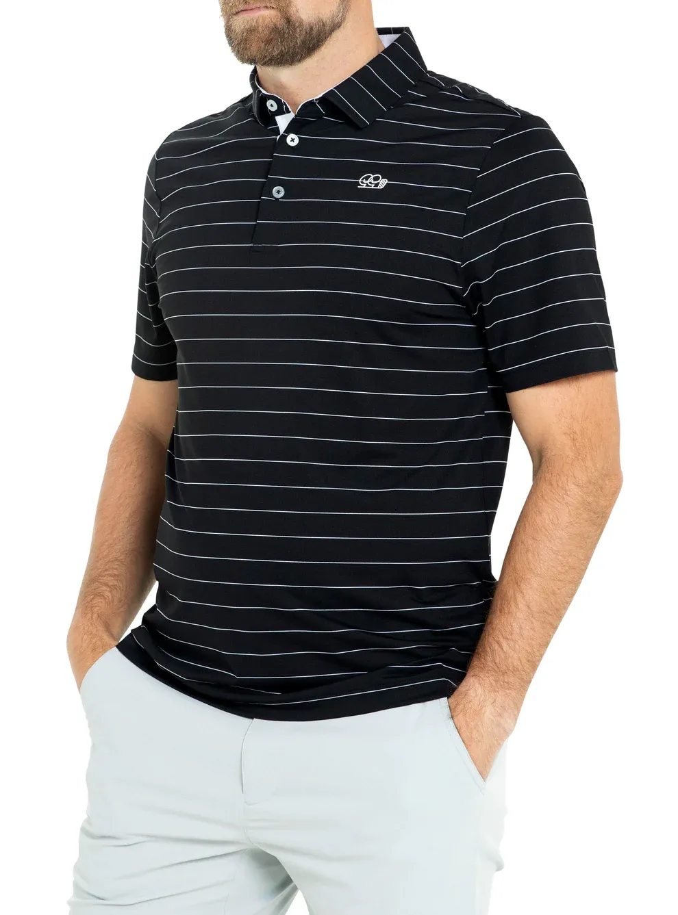 Fade Polo in Black Good Good Golf