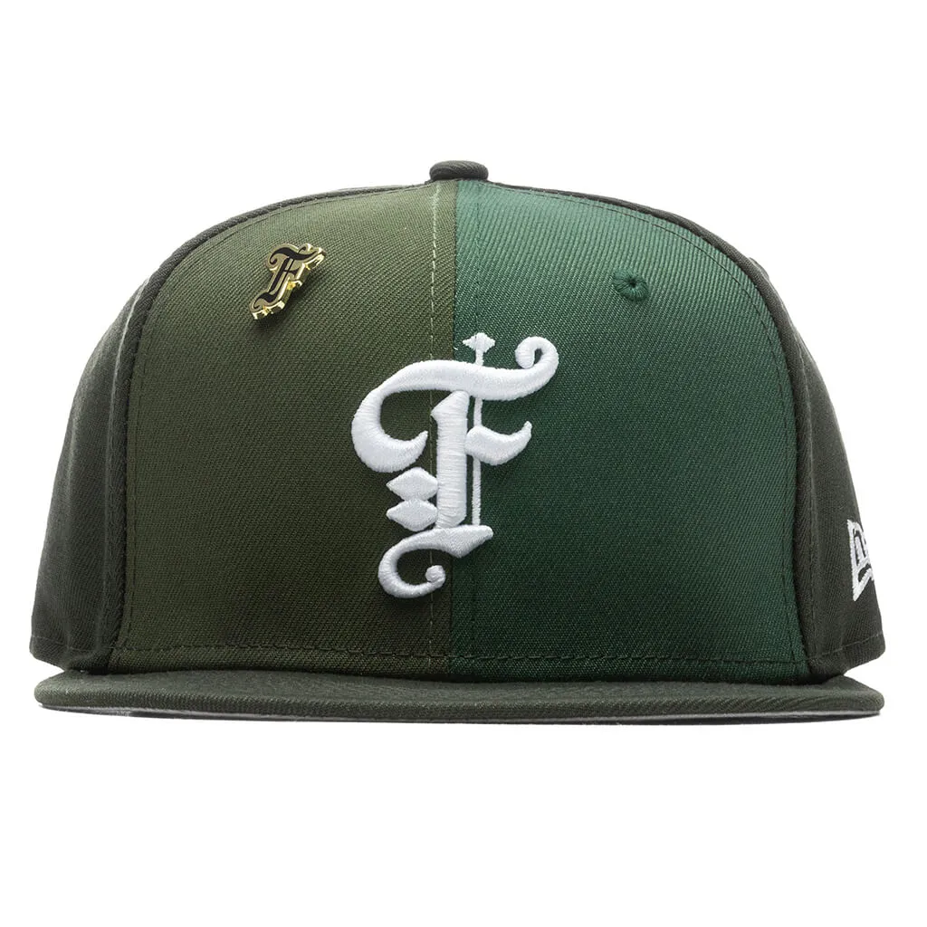 Feature x New Era Old English F Fitted "Multi Panel" - Green