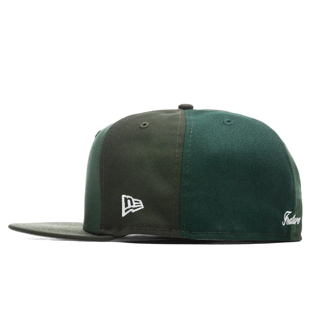 Feature x New Era Old English F Fitted "Multi Panel" - Green