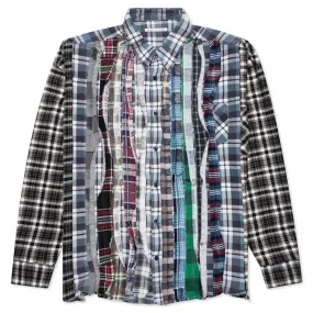 Flannel Shirt Ribbon Wide Shirt - Assorted