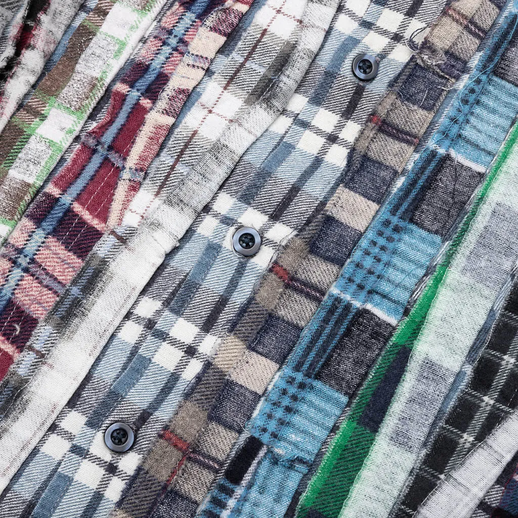 Flannel Shirt Ribbon Wide Shirt - Assorted