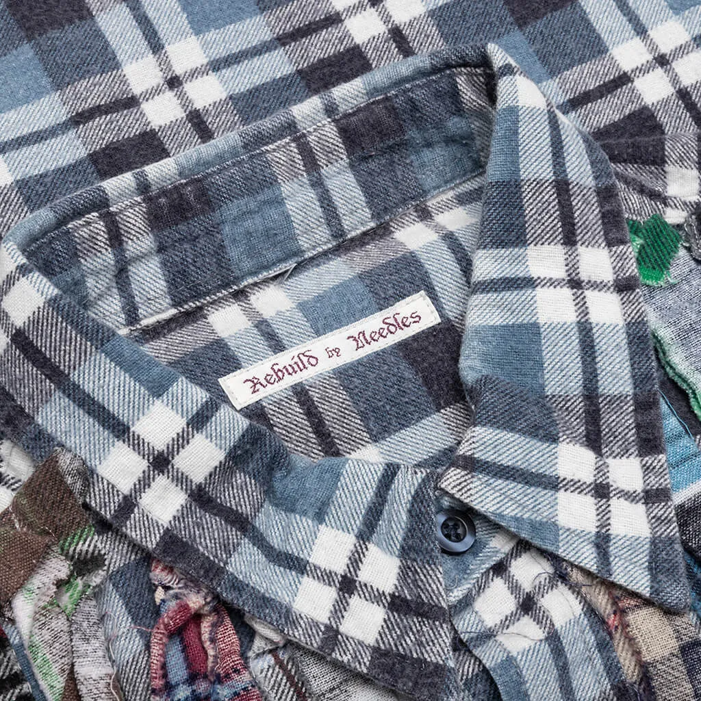 Flannel Shirt Ribbon Wide Shirt - Assorted